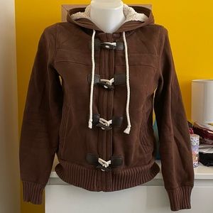 Old Navy Jacket w/ Sherpa-Lined Hood & Zip/Toggle Closure, Small